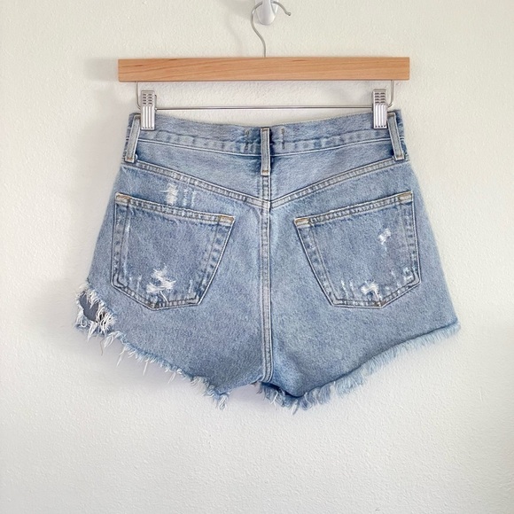 Agolde Parker Vintage Cut Off Distressed Denim High Rise Short Swapmeet 23 - Picture 6 of 16